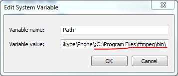 path to ffmpeg exe